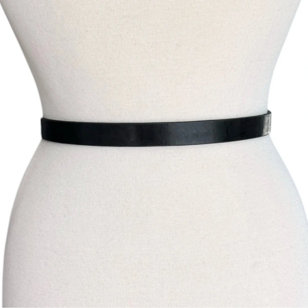 Lafayette 148 Genuine Leather Skinny Bow Belt Black